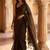 Brown embellished zari  cotton khadi saree