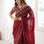 Maroon maroon embellished embroidered satin heavy work saree unstiched blouse