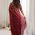 Maroon maroon embellished embroidered satin heavy work saree unstiched blouse
