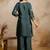 women embroidered regular kurta with palazzos & with dupatta