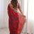 Maroon embellished embroidered satin heavy work saree