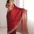 Maroon embellished embroidered satin heavy work saree