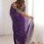 Purple ethnic motifs embroidered satin heavy work saree