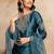 women embroidered regular kurta with palazzos & with dupatta