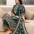 women ethnic motifs printed regular thread work kurta with palazzos & with dupatta