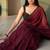 Maroon  cotton khadi saree