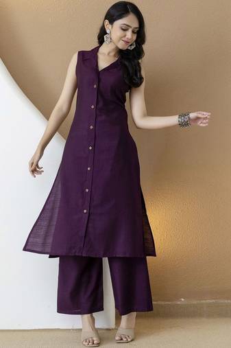women regular kurta with palazzos