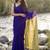 Navy blue  cotton khadi saree