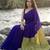 Navy blue  cotton khadi saree