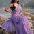Lavender woven design sequinned  cotton khadi saree