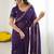 Purple ethnic motifs embroidered  georgette designer saree
