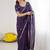 Purple ethnic motifs embroidered  georgette designer saree