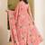 Peach abstract printed pure georgette ready to wear saree