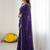 Purple ethnic motifs embroidered  georgette designer saree