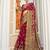 Burgundy floral poly georgette designer saree