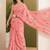 Peach abstract printed pure georgette ready to wear saree