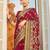Burgundy floral poly georgette designer saree