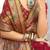 Burgundy floral poly georgette designer saree
