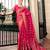 Pink floral zari poly georgette saree