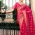 Pink floral zari poly georgette saree