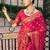 Pink floral zari poly georgette saree