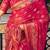 Pink floral zari poly georgette saree