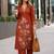 women floral embroidered regular thread work  cotton kurta with palazzos