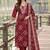 women ethnic motifs printed regular mirror work  cotton kurta with trousers & with dupatta