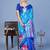 Blue ethnic motifs silk blend pochampally saree