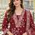 women ethnic motifs printed regular mirror work  cotton kurta with trousers & with dupatta