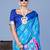 Blue ethnic motifs silk blend pochampally saree