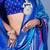 Blue ethnic motifs silk blend pochampally saree