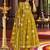 women printed empire mirror work  cotton kurta with trousers & with dupatta