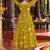 women printed empire mirror work  cotton kurta with trousers & with dupatta