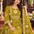 women printed empire mirror work  cotton kurta with trousers & with dupatta
