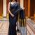 Black zari  cotton khadi saree