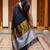 Black zari  cotton khadi saree