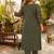 women ethnic motifs embroidered regular thread work  cotton kurta with trousers & with