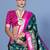 Teal ethnic motifs silk blend pochampally saree