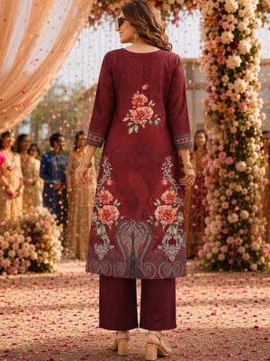 women floral printed regular kurta with trousers & with dupatta 3