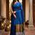 Blue woven design zari  cotton handloom khadi saree