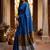 Blue woven design zari  cotton handloom khadi saree