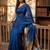 Blue woven design zari  cotton handloom khadi saree
