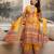 women ethnic motifs printed regular mirror work kurta with palazzos & with dupatta