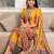 women ethnic motifs printed regular mirror work kurta with palazzos & with dupatta