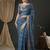 Blue woven design zari  georgette kanjeevaram saree