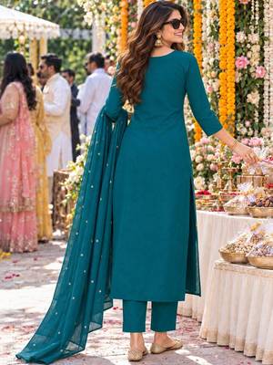 women ethnic motifs embroidered regular mirror work  cotton kurta with trousers & with 4