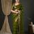 Olive ethnic motifs woven design zari  georgette kanjeevaram saree