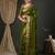 Olive ethnic motifs woven design zari  georgette kanjeevaram saree