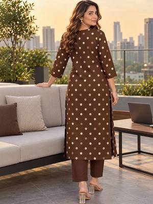women ethnic motifs printed regular  cotton kurta with trousers & with dupatta 3